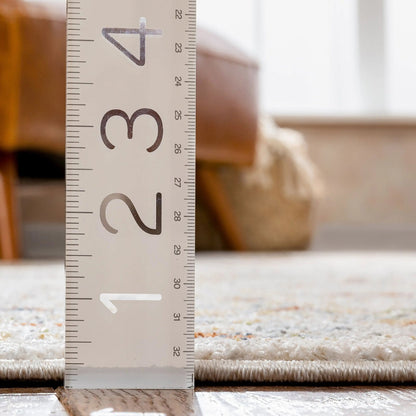 Kian Cream Vintage Panel Distressed Rug Well Woven