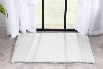 Crest Modern Glam Faux Fur Plush White Shag Rug Well Woven