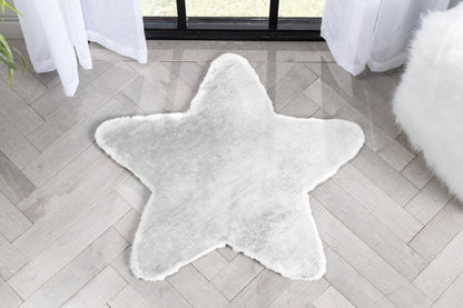 Crest Modern Glam Faux Fur Plush White Shag Rug Well Woven