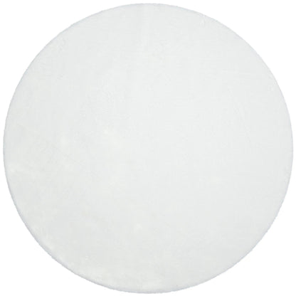 Crest Modern Glam Faux Fur Plush White Shag Rug Well Woven