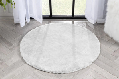 Crest Modern Glam Faux Fur Plush White Shag Rug Well Woven