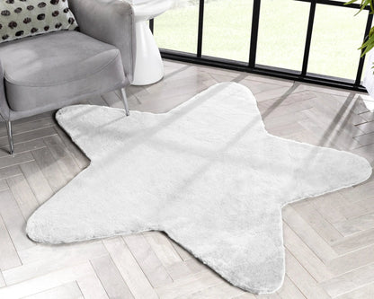 Crest Modern Glam Faux Fur Plush White Shag Rug Well Woven