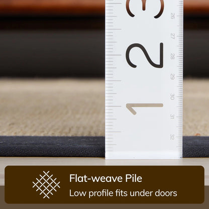 Sorel Farmhouse 5' x 7'  Non-Slip Natural-Fiber Natural Black Border Rug Well Woven