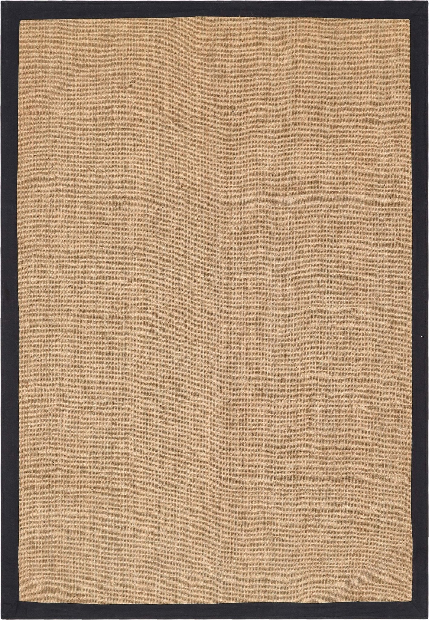 Sorel Farmhouse 5' x 7'  Non-Slip Natural-Fiber Natural Black Border Rug Well Woven