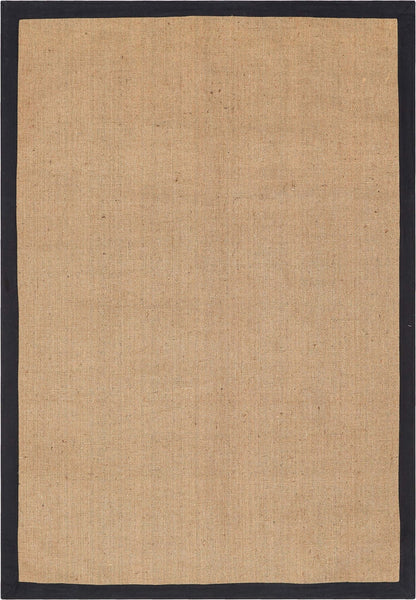 Sorel Farmhouse 5' x 7'  Non-Slip Natural-Fiber Natural Black Border Rug Well Woven