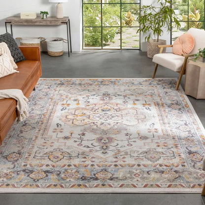 Carno Bohemian Eclectic Persian Beige Rug Well Woven