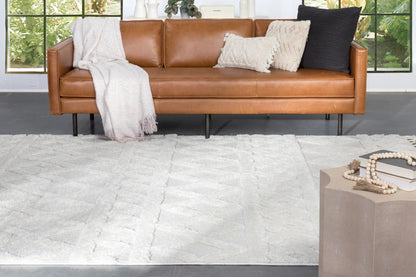 Austen Ivory Vintage Diamond Pattern Ivory Farmhouse Rug Well Woven