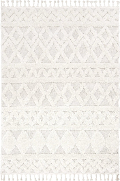 Austen Ivory Vintage Diamond Pattern Ivory Farmhouse Rug Well Woven
