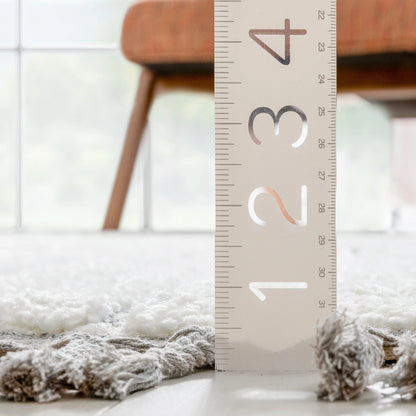 Gianna Modern Geometric Stripes Cream Grey High-Low Textured Rug Well Woven