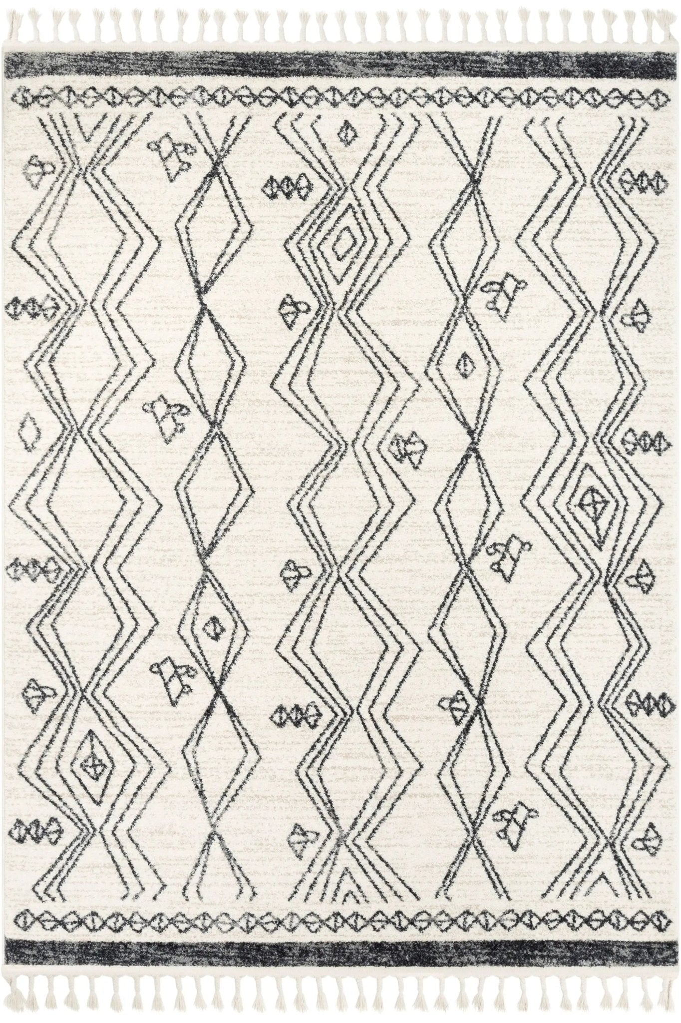 Darcy Modern Farmhouse Tribal Pattern Ivory Rug Well Woven