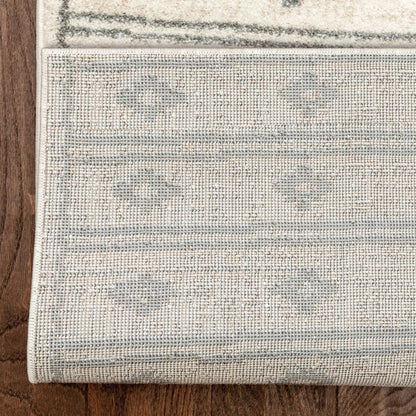 Custom Size Runner Parallel Tribal Diamond Pattern Ivory Grey 27 Inch Wide x Choose Your Length Hallway Runner Rug Well Woven