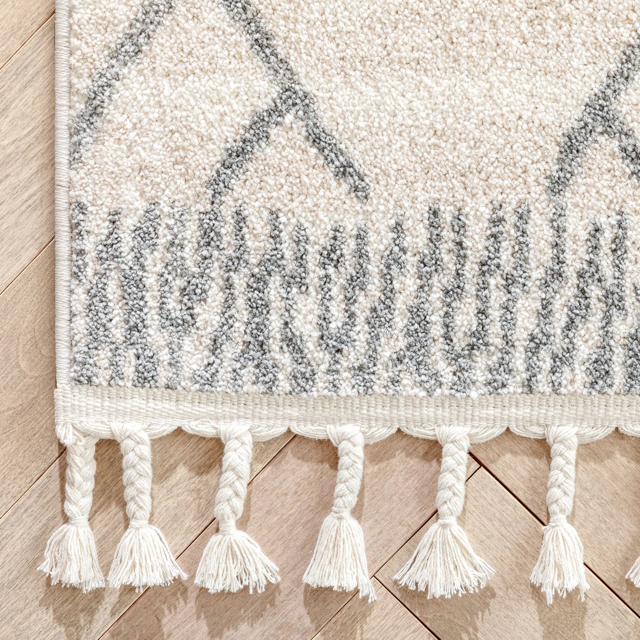 Diodelly Moroccan Lattice Trellis Ivory Grey Rug Well Woven