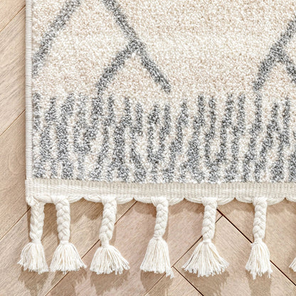 Diodelly Moroccan Lattice Trellis Ivory Grey Rug Well Woven