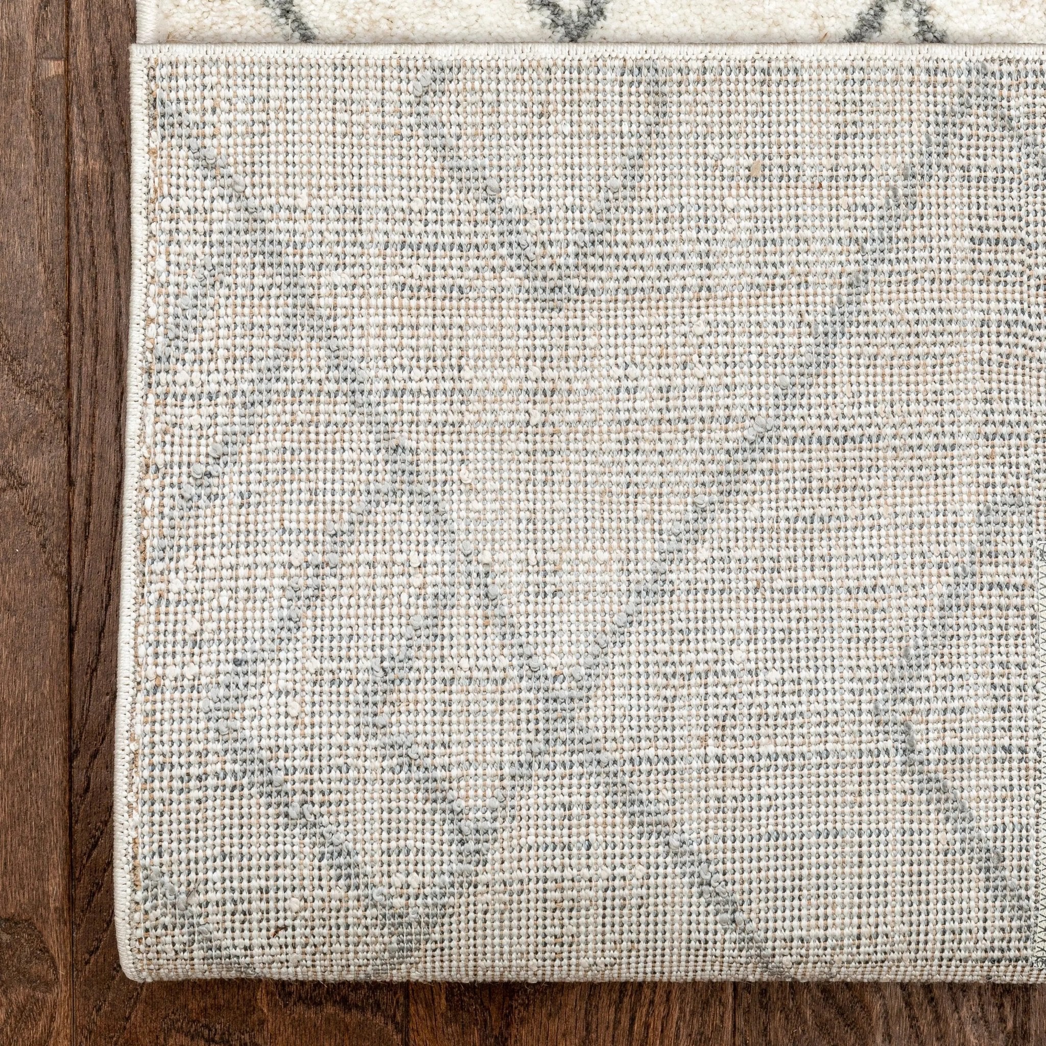 Custom Size Runner Diodelly Moroccan Lattice Trellis Ivory Grey 27 Inch Wide x Choose Your Length Hallway Runner Rug Well Woven