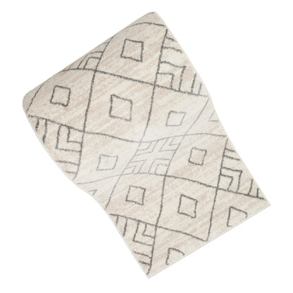 Custom Size Runner Diodelly Moroccan Lattice Trellis Ivory Grey 27 Inch Wide x Choose Your Length Hallway Runner Rug Well Woven