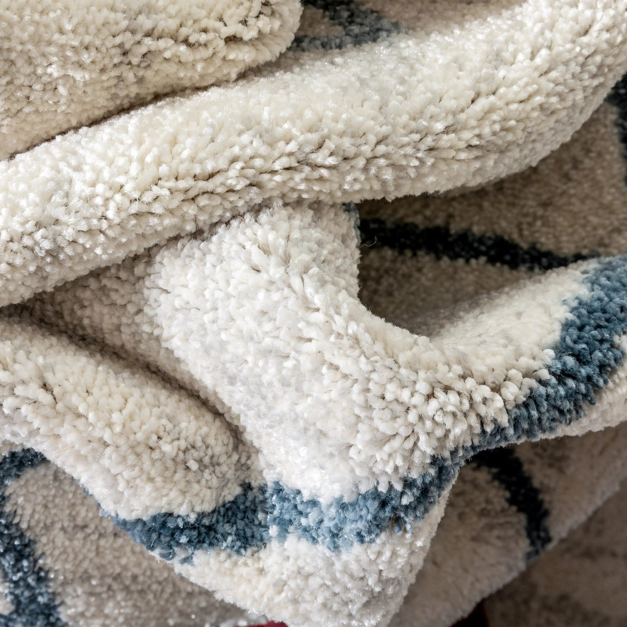 Diodelly Moroccan Lattice Trellis Blue Ivory Rug Well Woven