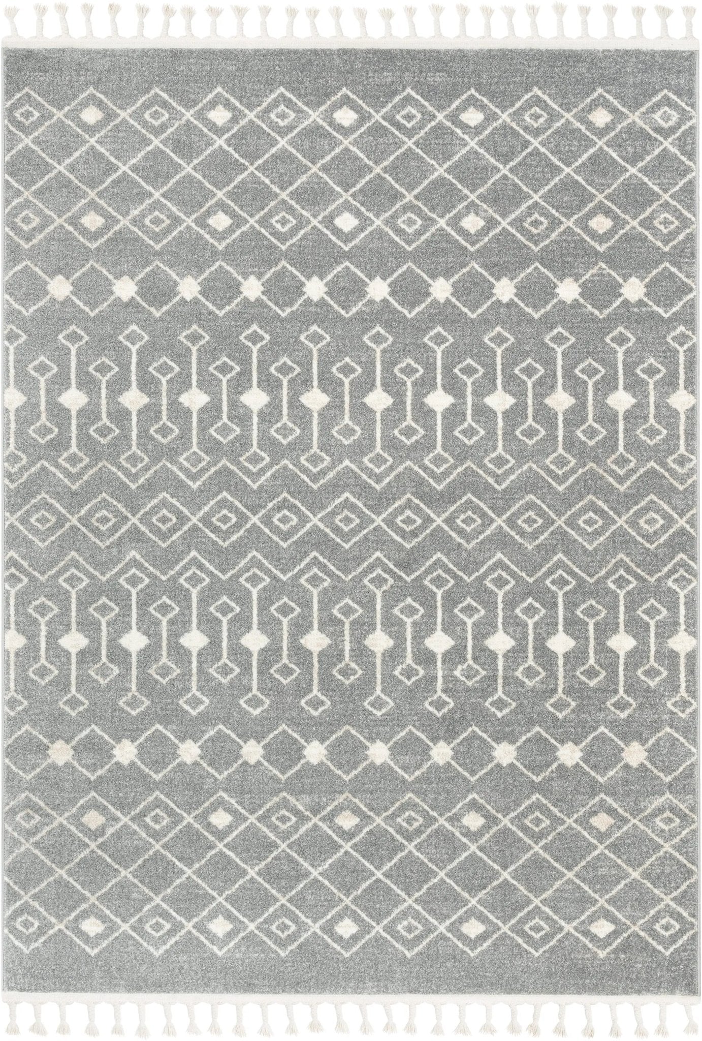 Transistora Nordic Tribal Trellis Pattern Grey Rug Well Woven