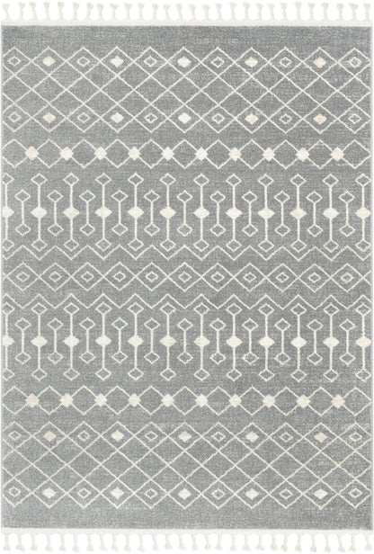 Transistora Nordic Tribal Trellis Pattern Grey Rug Well Woven
