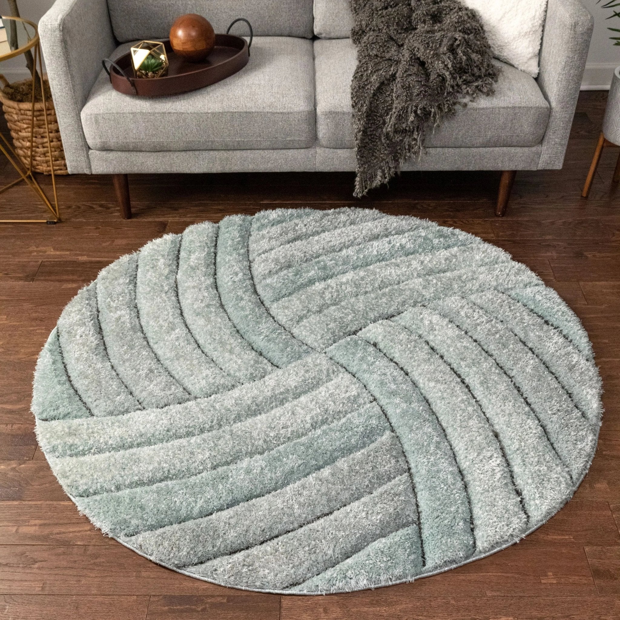 Ucci Blue Modern 3D Textured Shag Rug By Chill Rugs Well Woven