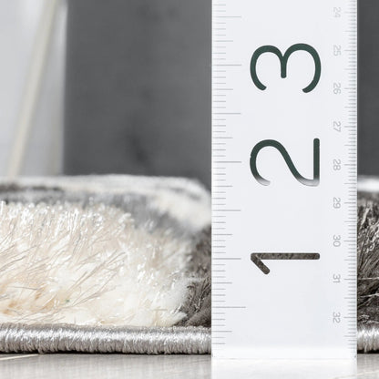 Holland Modern Geometric Black 3D Textured Thick & Soft Shag Rug Well Woven