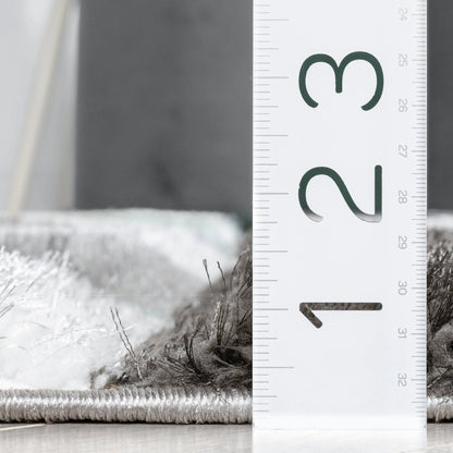 Holland Modern Geometric Light Blue 3D Textured Thick & Soft Shag Rug Well Woven