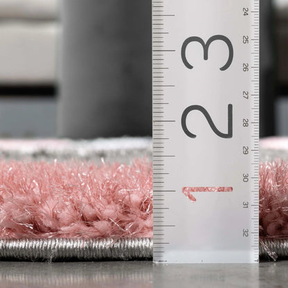 Holland Modern Geometric Blush 3D Textured Thick & Soft Shag Rug Well Woven