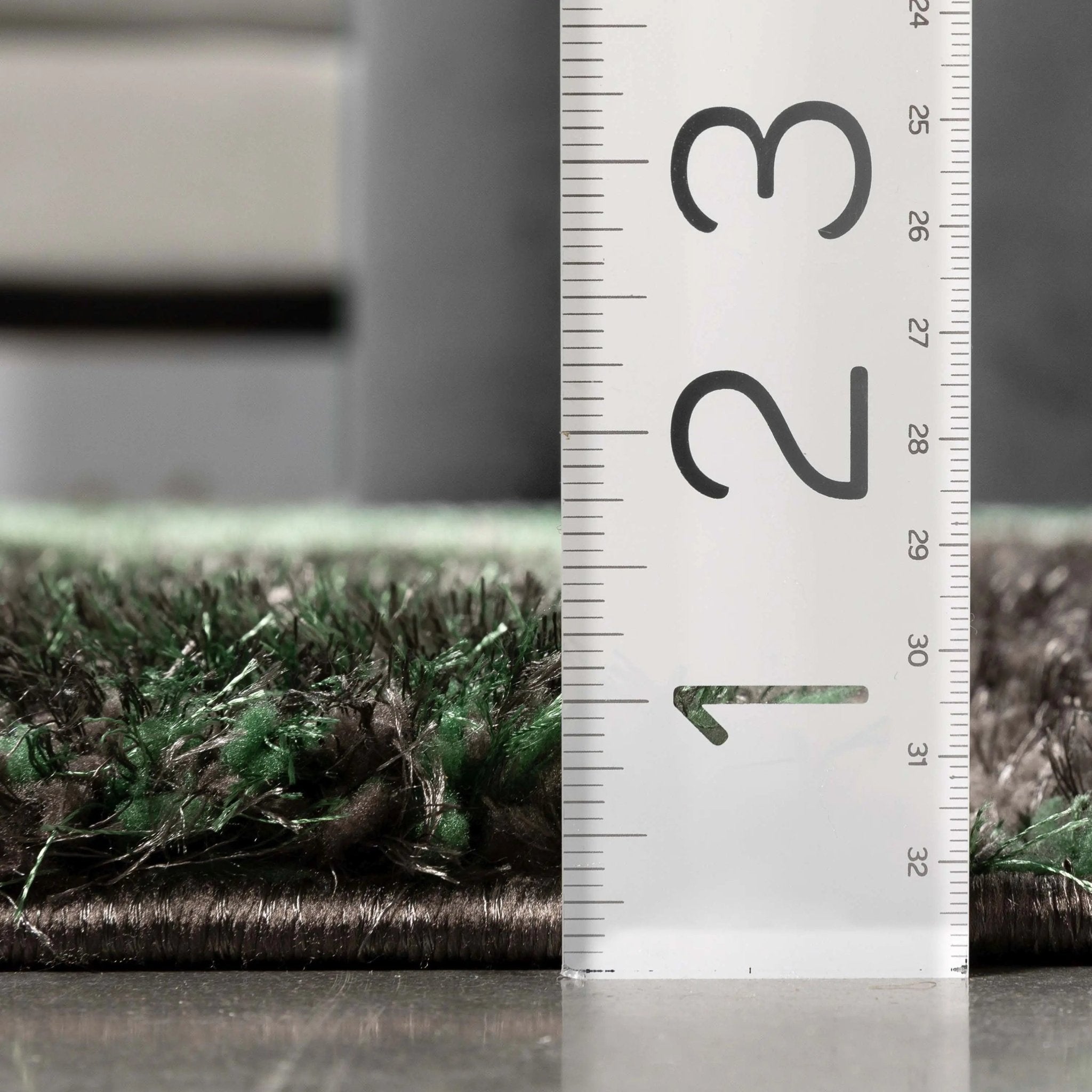 Luz Modern Geometric Green 3D Textured Thick & Soft Shag Rug Well Woven