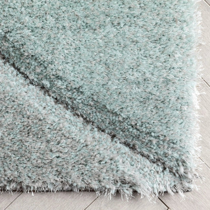 Luz Modern Geometric Light Blue 3D Textured Thick & Soft Shag Rug Well Woven