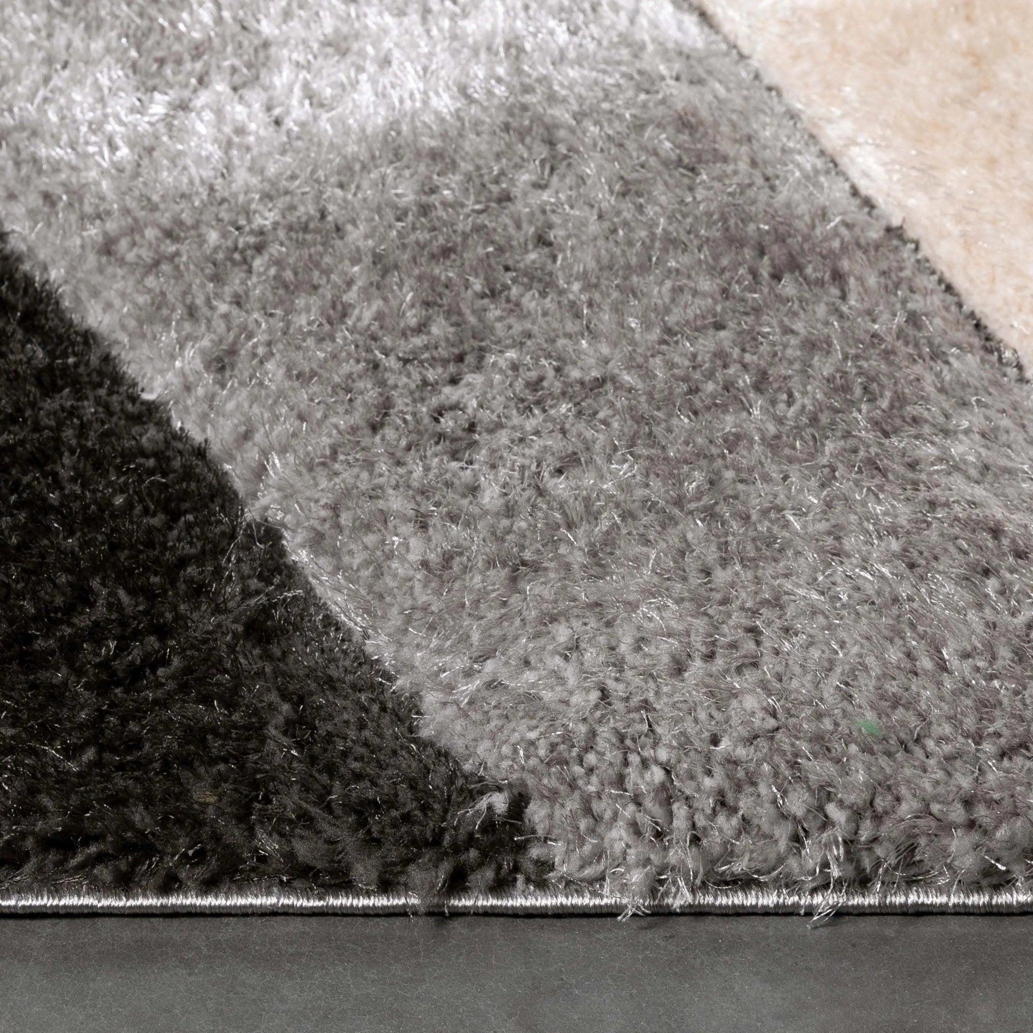 Venice Blush Modern Geometric 3D Textured Shag Rug Well Woven