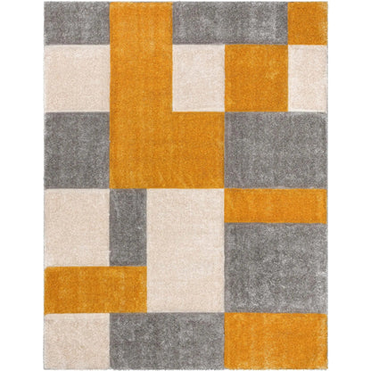 Escondido Yellow Modern Geometric 3D Textured Shag Rug By Chill Rugs Well Woven