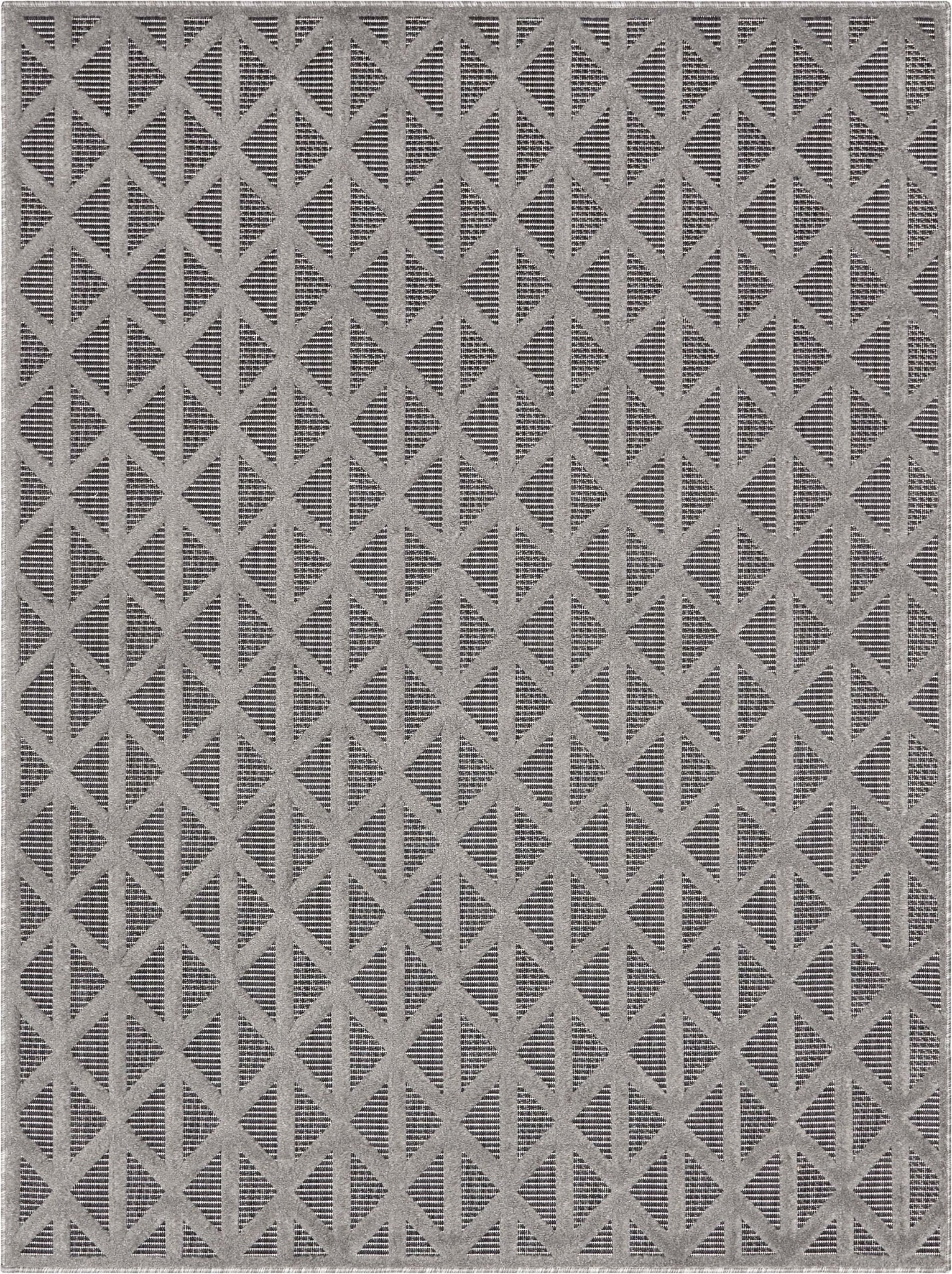 Ciel Modern Geometric Indoor/Outdoor Grey High-Low Rug Well Woven