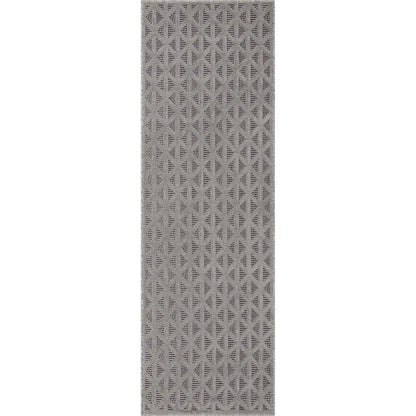 Ciel Modern Geometric Indoor/Outdoor Grey High-Low Rug Well Woven
