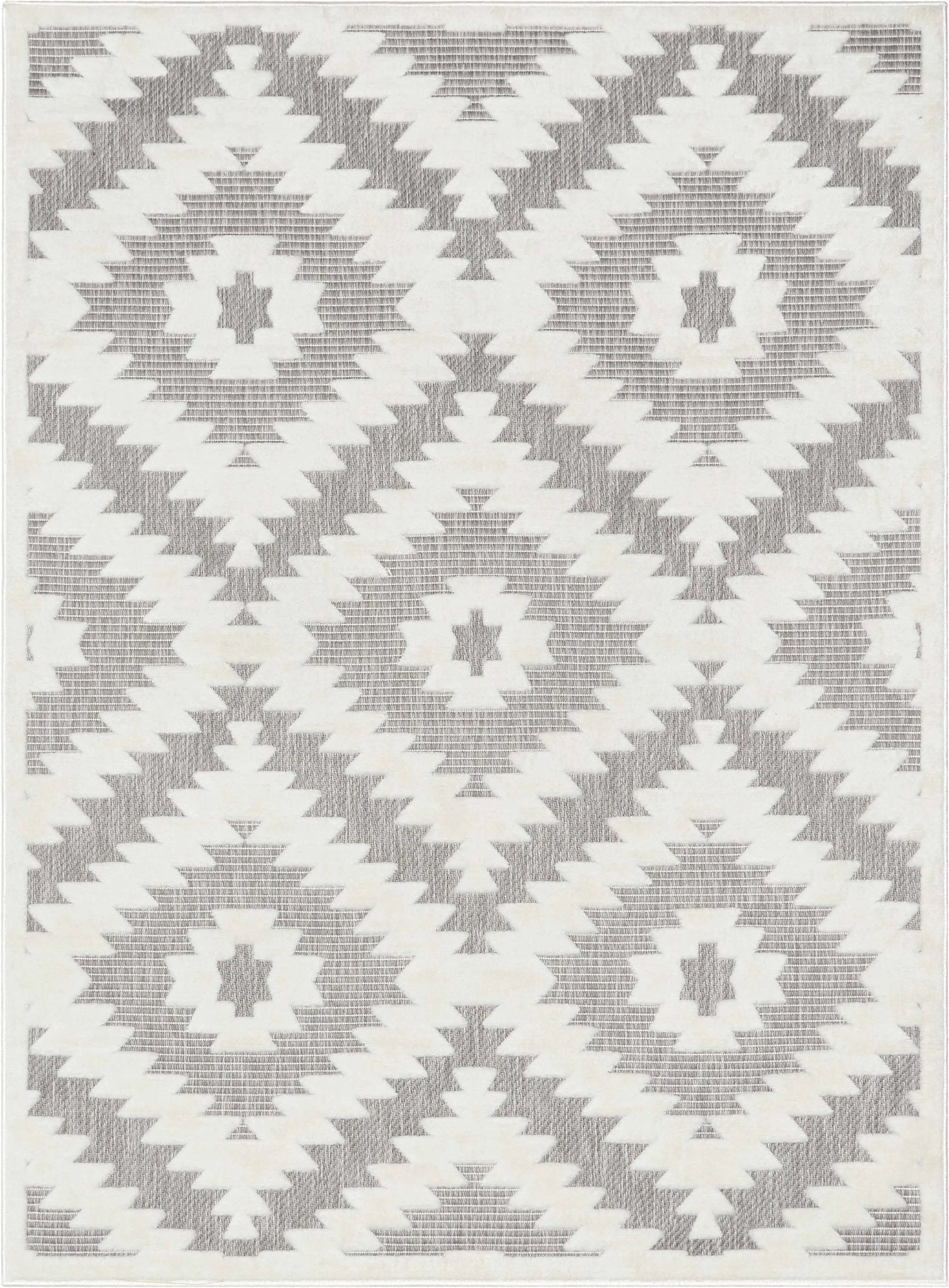 Keiko Tribal Moroccan Indoor/Outdoor Grey High-Low Rug Well Woven