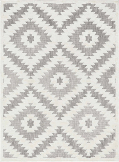 Keiko Tribal Moroccan Indoor/Outdoor Grey High-Low Rug Well Woven