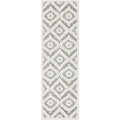 Keiko Tribal Moroccan Indoor/Outdoor Grey High-Low Rug Well Woven