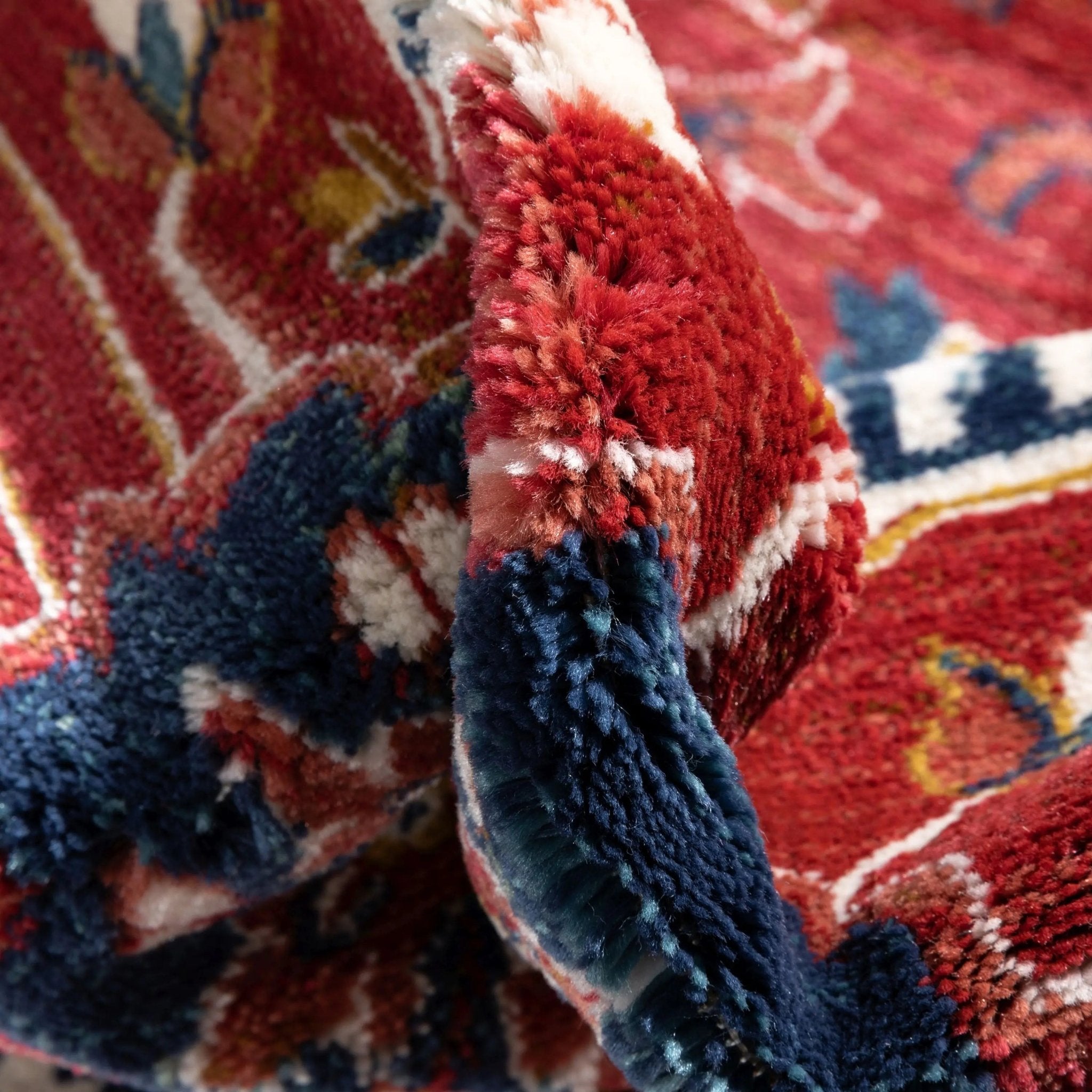 Jackie Crimson Traditional Medallion Tribal Rug Well Woven