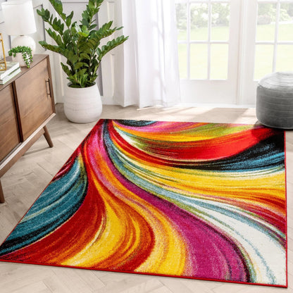 Pleasure Multi Modern Bright Rug Well Woven