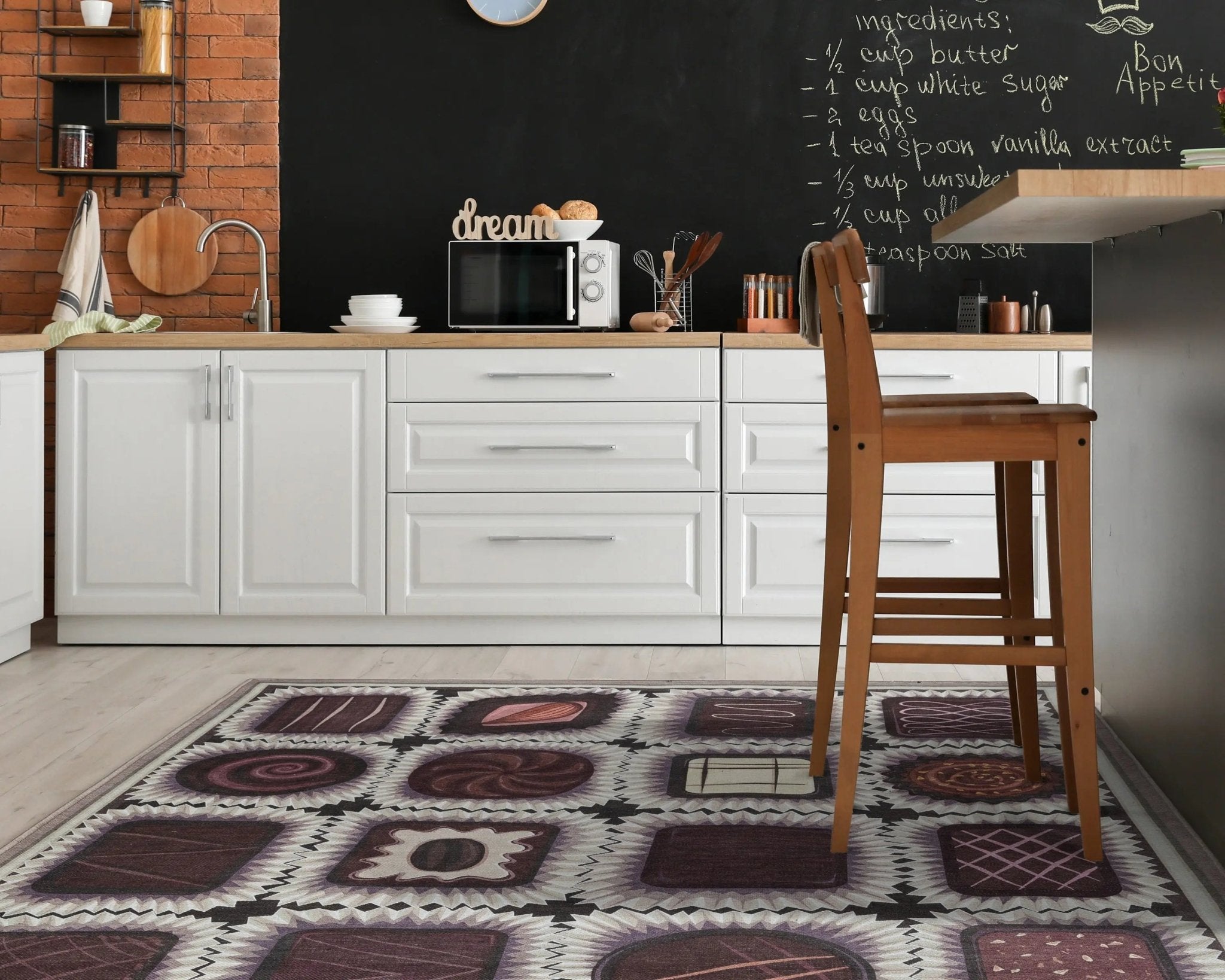 Chocolate Box Novelty Brown Flat-Weave Rug Well Woven