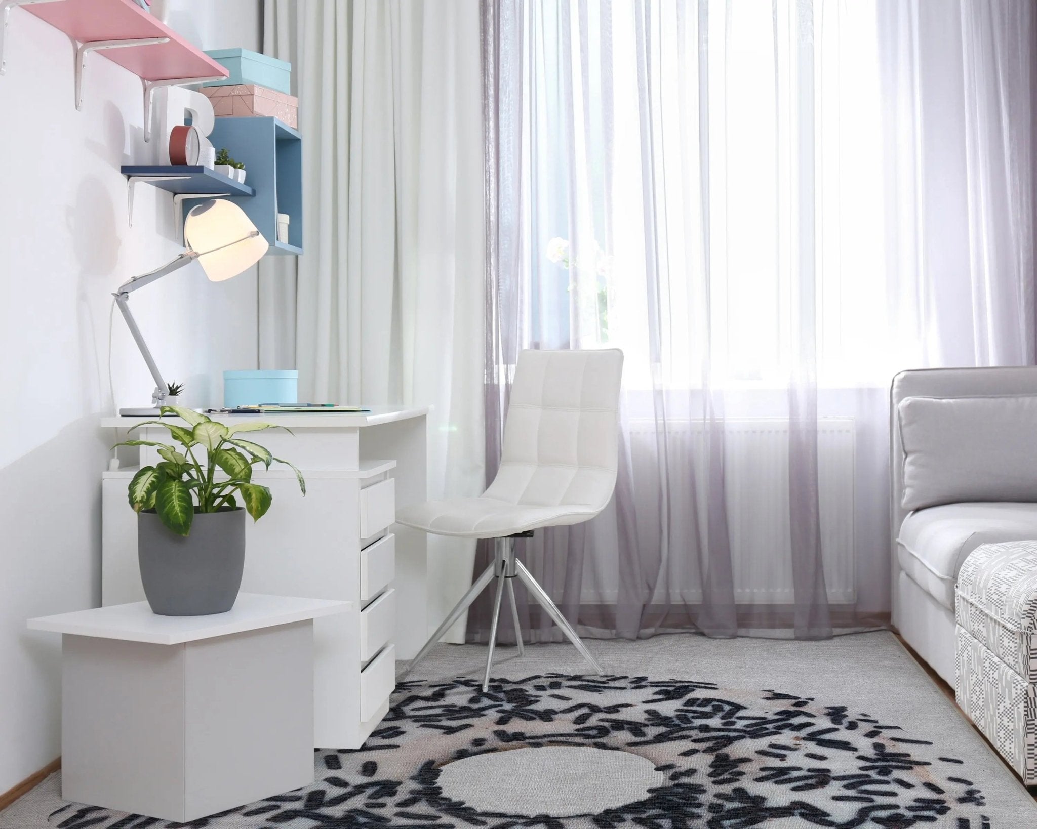 White Sprinkles Donut Novelty Ivory Black Flat-Weave Rug Well Woven