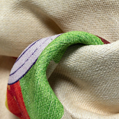 Double Taco Novelty Multi Yellow Flat-Weave Rug Well Woven