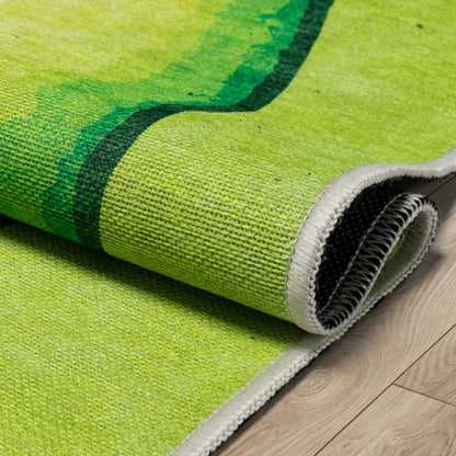 Avocado Novelty Green Flat-Weave Rug Well Woven