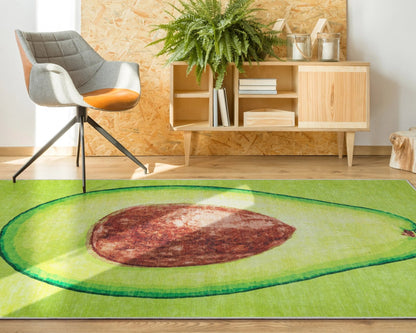 Avocado Novelty Green Flat-Weave Rug Well Woven