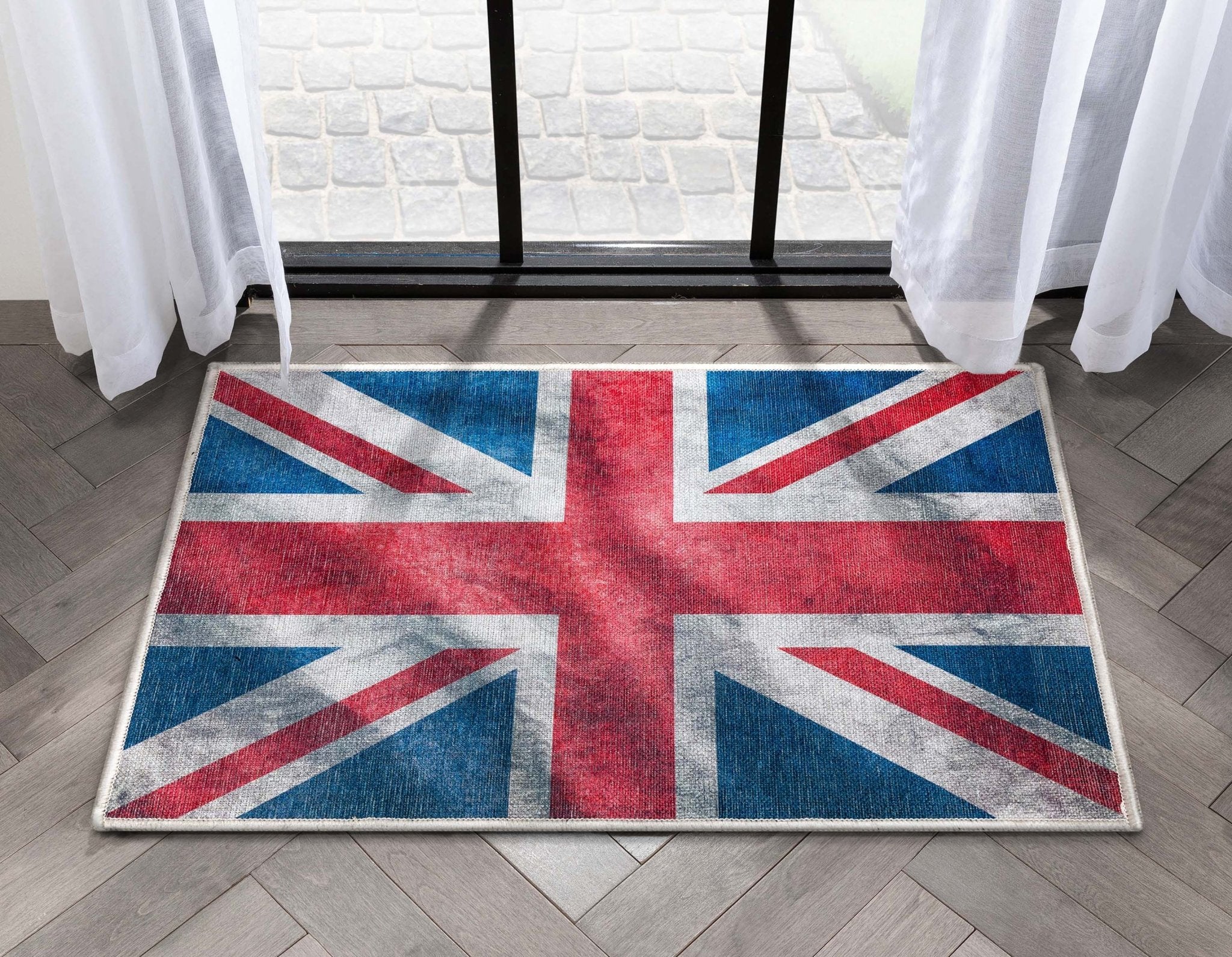 Apollo British Flag Red Blue White Novelty Flat-Weave Rug Well Woven