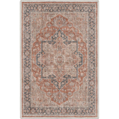 Bolona Vintage Oriental Floral Red Flat-Weave Rug Well Woven