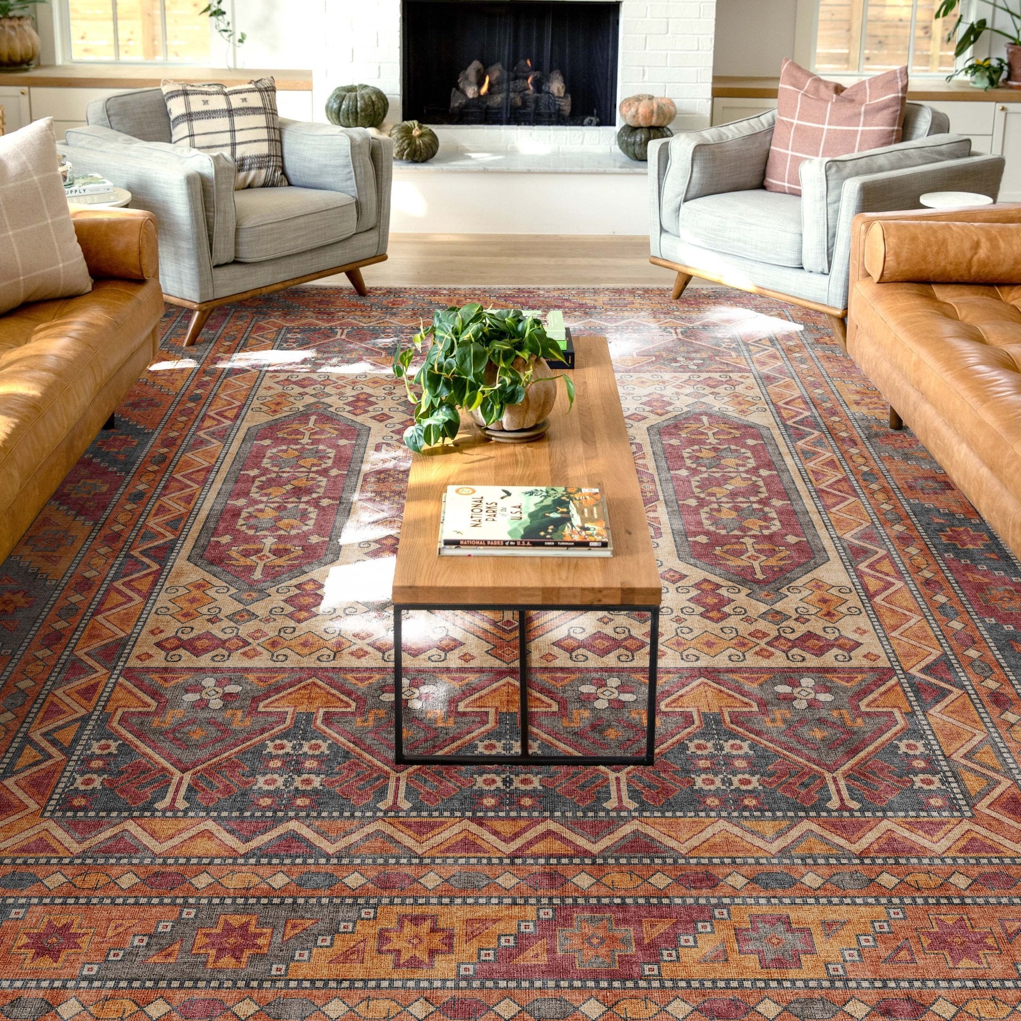 Praha Vintage Global Tribal Flat-Weave Rug | Apollo Serapi – Well