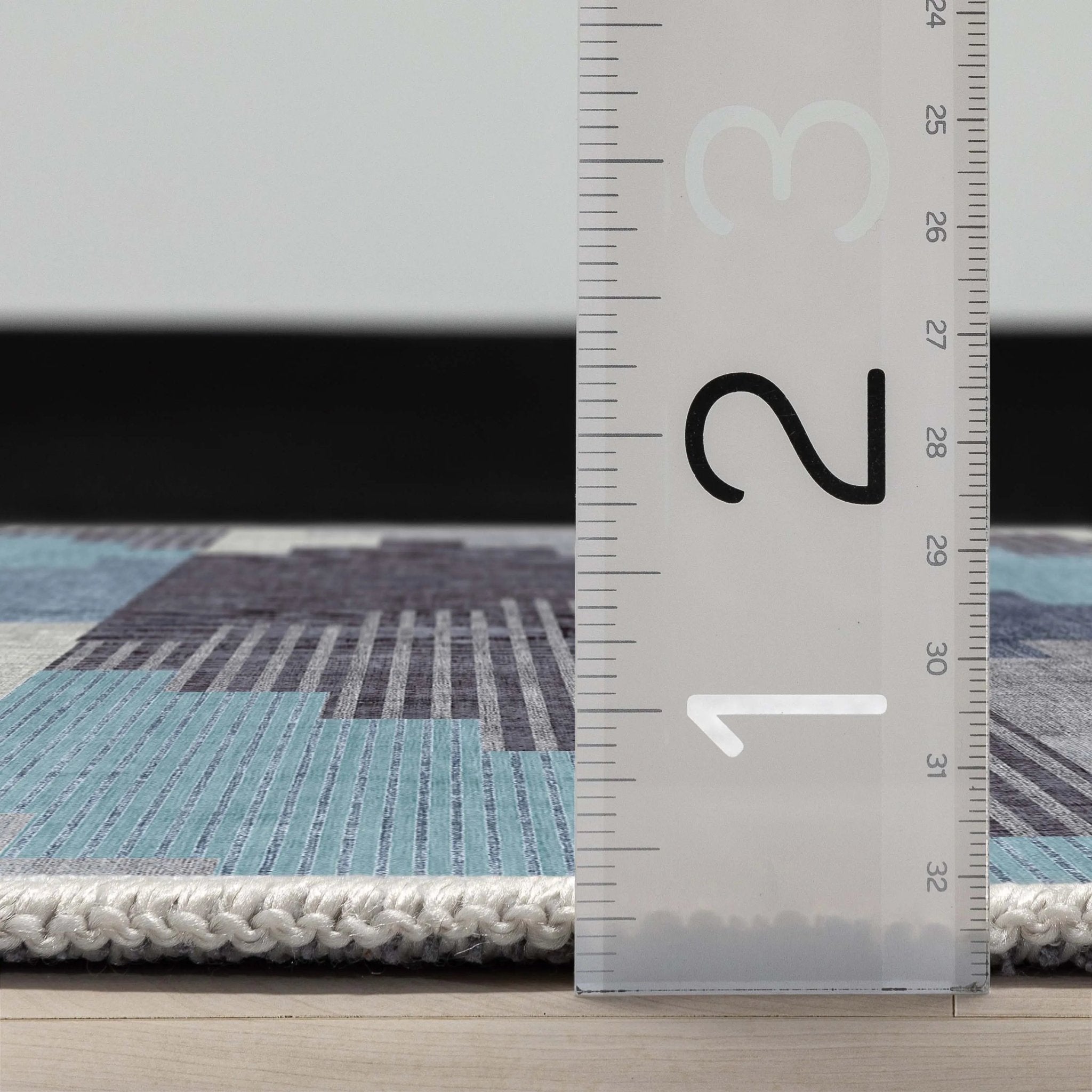 Portsmouth Southwestern Pattern Blue Flat-Weave Rug Well Woven