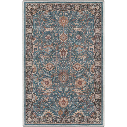 Liana Vintage Oriental Teal Flat-Weave Rug Well Woven