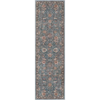 Liana Vintage Oriental Teal Flat-Weave Rug Well Woven