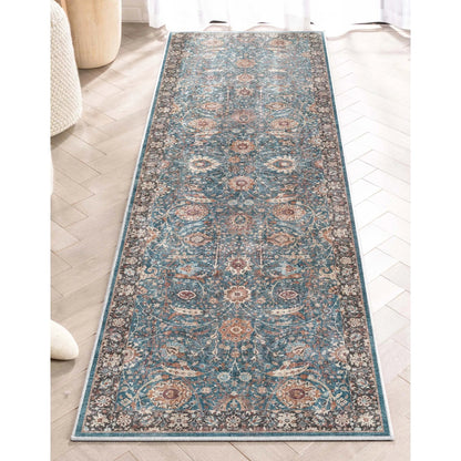 Liana Vintage Oriental Teal Flat-Weave Rug Well Woven