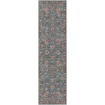 Liana Vintage Oriental Teal Flat-Weave Rug Well Woven